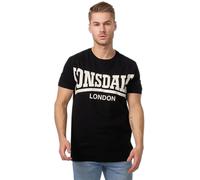 LONSDALE Camiseta 'York' negro / blanco, Talla S