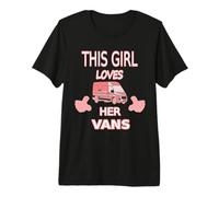 Camiseta Love Vans para niñas a Las Que Les Encanta Conducir Furgonetas Camiseta Premium