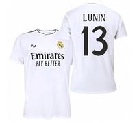Camiseta Lunin - Diseño auténtico y Elegante Inspirado en la Seguridad, precisión y Estilo de una Figura Clave bajo los Tres Palos (FR/ES, Letras, M, Regular, Regular, Blanca)