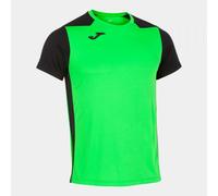 Camiseta M/C Hombre Joma Record II 102223 Transpirable - Talla: XS, Color: Verde Flúor Negro