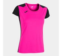Camiseta M/C Mujer Joma Record II 901398 Transpirable - Talla: 4XS-3XS, Color: Rosa Flúor Negro