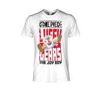 Camiseta Maglietta Sombrero de Paja Luffy Gear Maglia Adulto Unisex Blanca., Color blanco., M