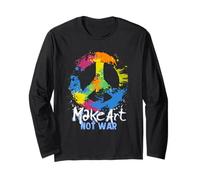 Camiseta Make Art Not War Peace Symbol Manga Larga