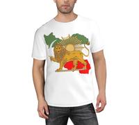 Camiseta Make Iran Great Again MIGA con la Bandera Persa de Irán, león y Sol, para Hombre, Manga Corta, algodón, Talla L