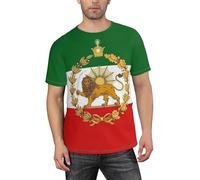 Camiseta Make Iran Great Again MIGA con la Bandera Persa de Irán, león y Sol, para Hombre, Manga Corta, algodón, Talla L