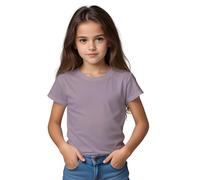 Camiseta Manga Corta algodón orgánico para niñas - Camiseta eterna 175 g/m no se deforma y Elegante para Chicas (FR/ES, Edad, 12 años, Regular, Lavanda)