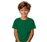 Camiseta Manga Corta algodón para niños y niñas - Camiseta eterna 190 g/m Durable, no se deforma y Elegante (FR/ES, Edad, 6 años, Regular, Kelly)