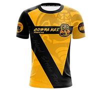 Camiseta Manga Corta Hombre Co.Bra Kai, Deportes de Trabajo, Casual Camiseta Deportiva de Manga Corta Adolescentes-L||Yellow 1