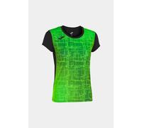 Camiseta Manga Corta Joma Elite VIII Negro Verde Flúor - Camiseta Manga Corta Niña MKP
