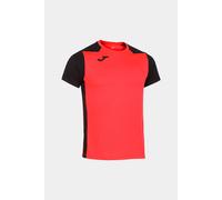 Camiseta Manga Corta Joma Record II Coral Flúor Negro - Camiseta Manga Corta Hombre MKP