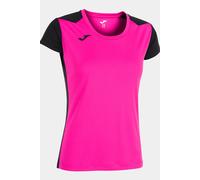 Camiseta Manga Corta Joma Record II Rosa Flúor Negro - Camiseta Manga Corta Niña MKP