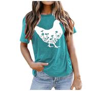 Camiseta Manga Corta Mujer Camiseta Mujer Manga Deporte Basica Blanca Blusas Tops Oversize Blusa Hippie Algodon Novia Camisa T Shirt Ropa Vintage Azul 3XL Despedida Soltera Ancha Top Vestir Casual