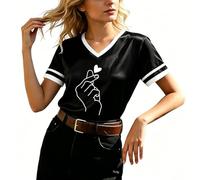 Camiseta Manga Corta Mujer Estampado Floral Tejido Ligero Y Transpirable para Diario Primavera Verano Prenda Alegre Y Fresca Que Irradia Optimismo Buen Gusto