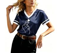 Camiseta Manga Corta Mujer Estampado Floral Tejido Ligero Y Transpirable para Diario Primavera Verano Prenda Alegre Y Fresca Que Irradia Optimismo Buen Gusto