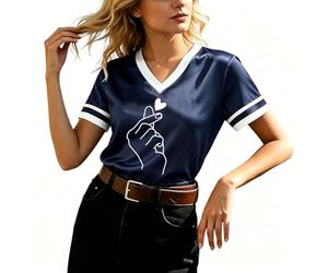 Camiseta Manga Corta Mujer Estampado Floral Tejido Ligero Y Transpirable para Diario Primavera Verano Prenda Alegre Y Fresca Que Irradia Optimismo Buen Gusto