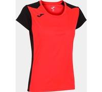 Camiseta manga corta mujer record ii coral flúor negro XL