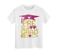 Camiseta Manga Corta Niña 3 Años- Camisetas Niño graduación jardín Infantes : último día Clases s 2025 graduación Preescolar (White 6-7Y)