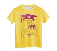 Camiseta Manga Corta Niña 3 Años, Camisetas para Niños graduación jardín Infantes : último día Clases s 2025 graduación Preescolar (Yellow 6-7Y)