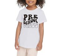 Camiseta Manga Corta Niño Top Deportivo - Ropa de Verano para niño y niña Camisa para el Primer día de Clases Camisa en mi Preescolar Camisas para jardín de Infantes (White 12-24 Months)