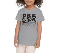 Camiseta Manga Corta Niño Top - Ropa de Verano para niño y niña Camisa para el Primer día de Clases Camisa en mi Preescolar Camisas para jardín de Infantes (Grey 5-6 Years)
