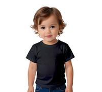Camiseta Manga Corta para Bebés - Niqui de Colores algodón 100%, cómodo, Tacto Agradable, Moda para niñas y niños (FR/ES, Edad, 6 Meses, Negro)