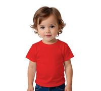 Camiseta Manga Corta para Bebés - Niqui de Colores algodón 100%, cómodo, Tacto Agradable, Moda para niñas y niños (FR/ES, Edad, 18 Meses, Rojo)
