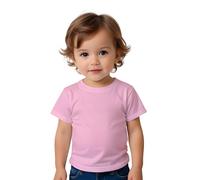 Camiseta Manga Corta para Bebés - Niqui de Colores algodón 100%, cómodo, Tacto Agradable, Moda para niñas y niños (FR/ES, Edad, 6 Meses, Rosa)