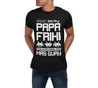 Camiseta Manga Corta Soy un Papa Friki, como un Papa Normal Pero mas Guay.-Dia del Padre .Camiseta Divertida y Original (Negro, XL)