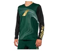 Camiseta Manga Larga 100% R-Core, Negro/Verde/Dorado, L