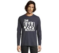 Camiseta Manga Larga Beatles Pop Rock Grupo Musical (FR/ES, Letras, XL, Regular, Regular, Gris)