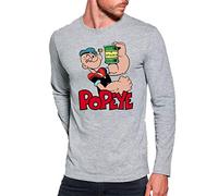 Camiseta Manga Larga de Hombre Popeye Cocoliso Espinacas Brutus 009 3XL