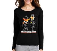 Camiseta Manga Larga de Mujer Divertidas Funny Graciosa Barrio Sesamo EPI Y BLAS Men in Black 085 L