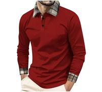 Camiseta Manga Larga Hombre,Polos Manga Larga Hombre de Cuello Solapa con Botones Ligera Top Deportivo Sueltos Color Sólido Pullover Estilo Básico Cómodo Camiseta Poloshirt Casuales Otoño Invierno