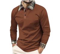 Camiseta Manga Larga Hombre,Polos Manga Larga Hombre de Cuello Solapa con Botones Ligera Top Deportivo Sueltos Color Sólido Pullover Estilo Básico Cómodo Camiseta Poloshirt Casuales Otoño Invierno