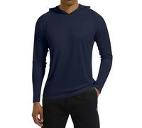 Camiseta Manga Larga Hombre Sin Hombros Deportiva Camisas Trabajo Basicas T Shirt Otoño Transpirable Ropa De Invierno para Hombre Ajustada Classic Golf Color Puro 2#Marina de Guerra L
