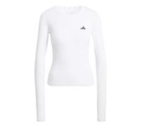 adidas Mujer Power Essentials Workout Contour Long Sleeve Shirt, White, XXL