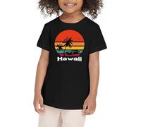 Camiseta Manga Larga Niña Top Deportivo - Camiseta para niñas Verano árbol de Coco Puesta de Sol Playa Top Vacaciones Hawaianas Camisas Tropicales para Chica Adolescente (Black 3-4 Years)