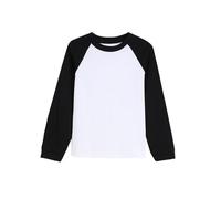 Camiseta Manga Larga para Niño y Niña,Cuello Redondo Casual Jersey Color Block Sudaderas con Mangas Raglán Básico Simple Pullover Top Suave Cómodo Camisetas Interior de Algodón 1-15 Años
