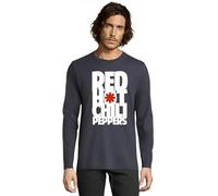 Camiseta Manga Larga Red Hot Chilli Peppers Punk Rock Musica (FR/ES, Letras, M, Regular, Regular, Gris)