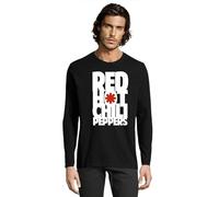 Camiseta Manga Larga Red Hot Chilli Peppers Punk Rock Musica (FR/ES, Letras, M, Regular, Regular, Negro)
