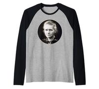 Camiseta Marie Curie Retrato con Firma Camiseta Manga Raglan
