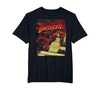 Camiseta Marvel Daredevil City In Flames Skyscraper Lookout Camiseta, Hombre Tallas Grandes, Negro, 2X Alto