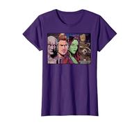 Camiseta Marvel Guardians Vol.2 Star Lord Drax Gamora Groot Camiseta, Mujer, Morado, S