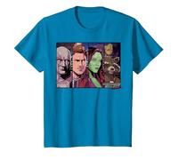 Camiseta Marvel Guardians Vol.2 Star Lord Drax Gamora Groot Camiseta, Niños, Zafiro, 8 años