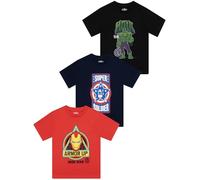 Camiseta Marvel Paquete de 3, Avengers Camiseta Niño para Verano, Algodon Camisetas Niño Multicolor 5-6 Años