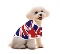 Camiseta mediana para mascotas, sudaderas de algodón con estampado de la bandera del Reino Unido, para Chihuahua, Yorkie, cachorro, ropa de manga corta