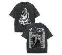 Camiseta Merchandising del Tour De Tate Hoodie M-crae 2026 Manga Corta Unisex De Algodón Lavado Retro T Shirt Informal De Hip Hop con Cuello Redondo-Black&F||m