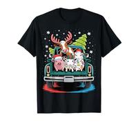 Camiseta Merry Christmas Farm Animals Holiday Truck Camiseta
