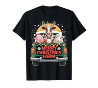 Camiseta Merry Christmas Farm Animals Holiday Truck Camiseta