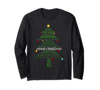 Camiseta Merry Christmas in Different World Languages Manga Larga